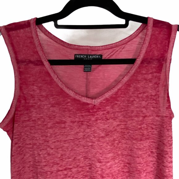 French Laundry Sport Semi-Sheer Burnout Workout Tank Top Tee Shirt in Red Small - Picture 3 of 7